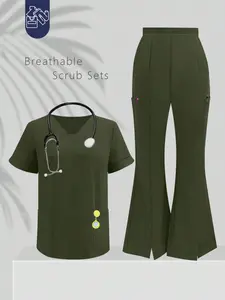 Medical Uniform Set for Nurses & Healthcare Professionals, Comfortable Workwear for Men & Women, Durable Fabric Design, Fit, Top