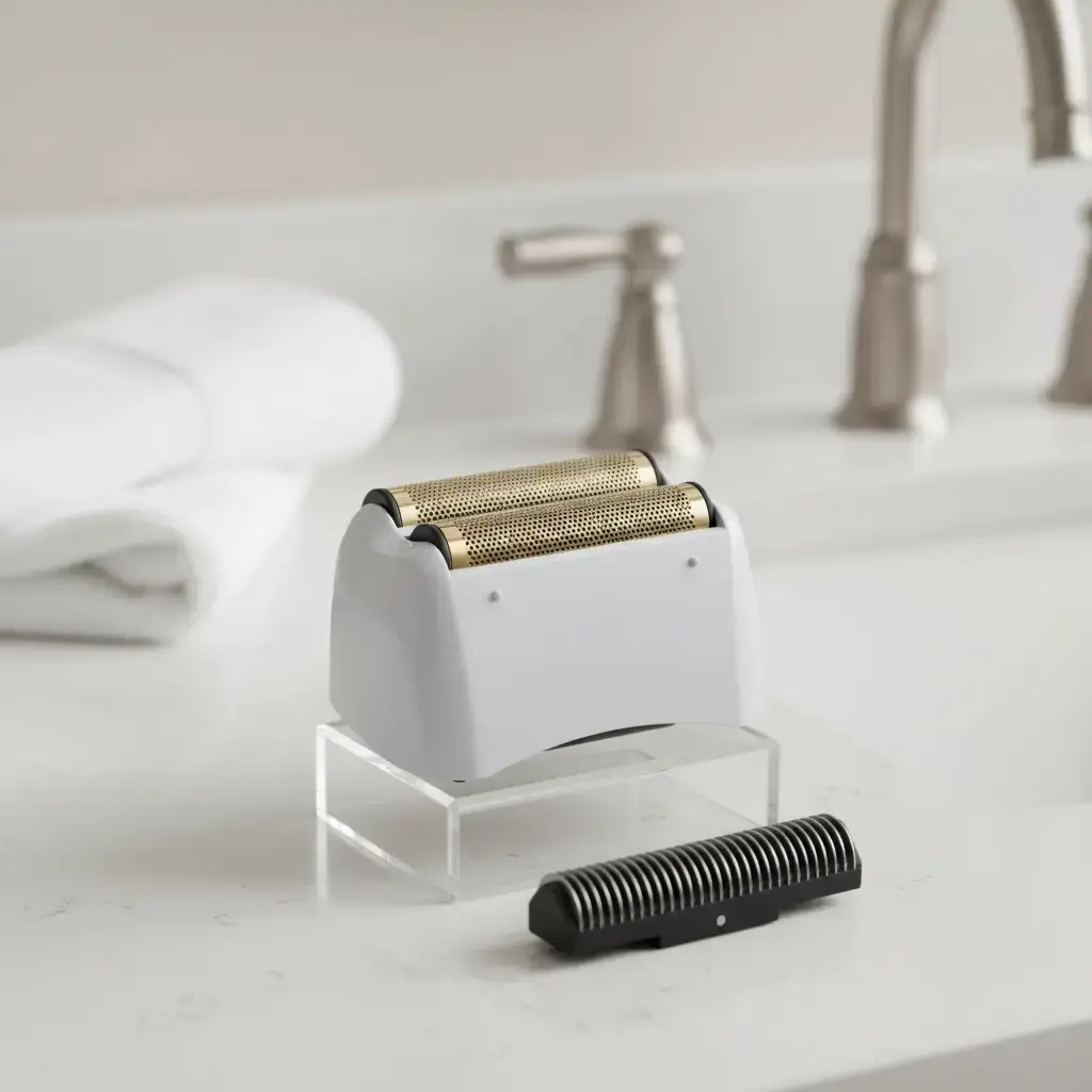 Replacement foil and shaving head for the white electric shaver, Model #17155. Easy to replace and compatible with Models #17150 and #17200.