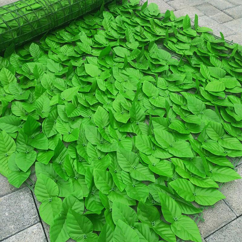 Artificial Green Leaf Durable, Non-Fade, Artificial Fence Leaf UV Protection Minimalist Eco-friendly Backyard Outdoor Simulation Fence Grass Party Decor