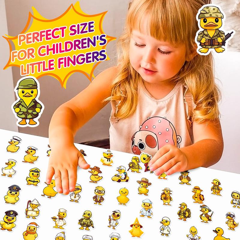 50PCS Cute Duck Sticker, Duck Vinyls Waterproof Bottle Sticker Decal for Laptop, Skateboard, Motorcycle, Notebook