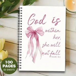 1 pc God is Within Her Notepad Bible Verse Theme Suitable for gifting to friends family loved ones or yourself 8.26x5.51 inches Christmas