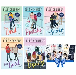 (Combo 5) Off Campus Series by Elle Kennedy Book Collection Set, The Deal The Mistake The Score The Goal The Legacy, Contemporary Hockey Romance Paperback Novels with Free Bookmarks