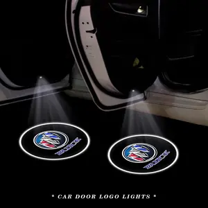 2/4pcs Buick Wireless Welcome Laser Projection Lamp, Car Logo Projection Atmosphere Light, Led Door Light, Scratch-Resistant Durable, Car Decoration Accessories
