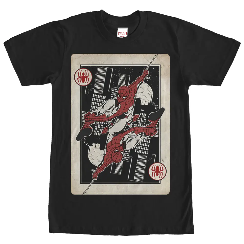 Men's Marvel Spider-Man Playing Card T-Shirt