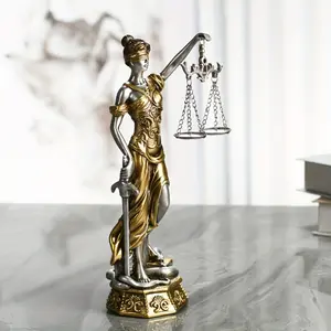 Elegant Goddess of Justice Statue - Copper Resin Decoration Figure for Home, Office, and School - Symbol of Fairness and Justice