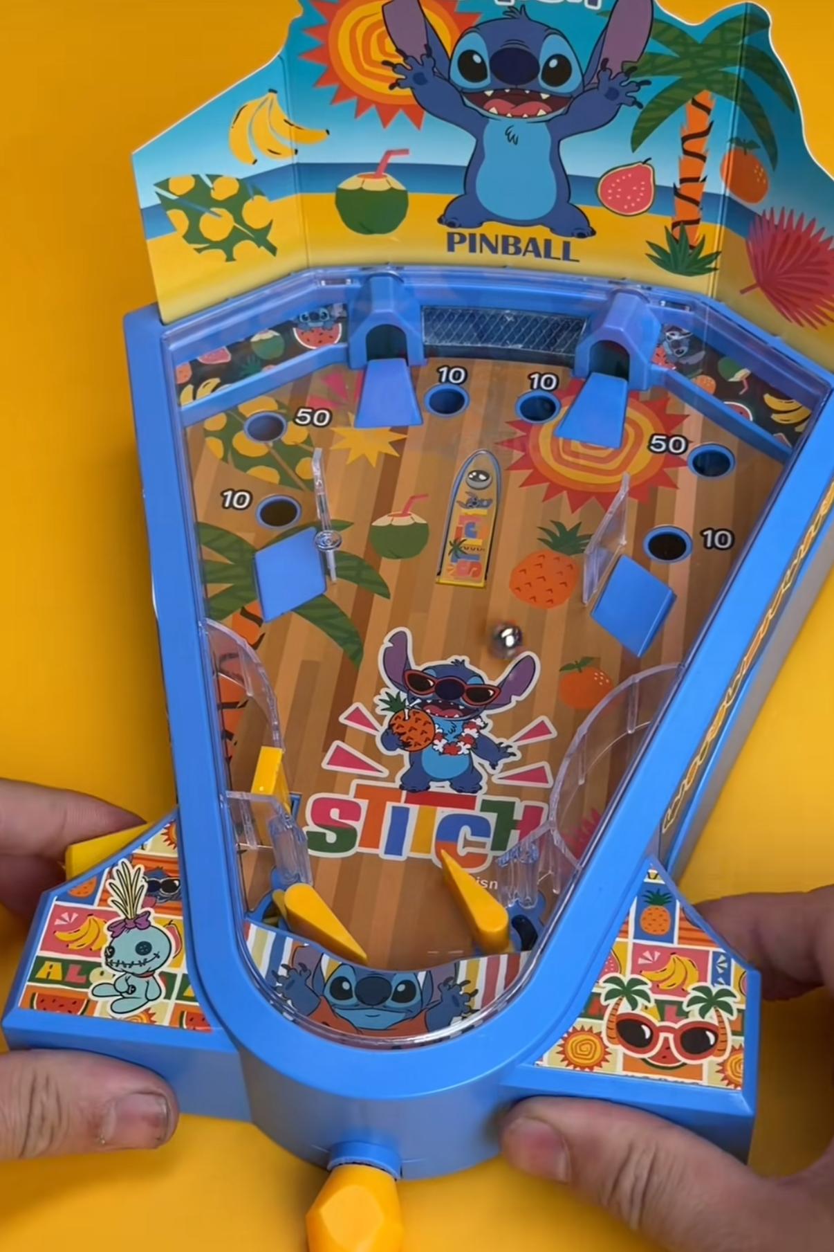 Marvel Mini Tabletop Pinball - Spidey and his Amazing Friends | Stitch | Transformers | Spider-Man with Working Paddles & Launcher Interactive Kids Toy