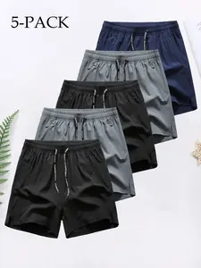 Men's drawstring pocket shorts in multiple colors, regular style casual and comfortable breathable quick drying summer shorts, suitable for men's outdoor running bottoms, Breathable Sports Shorts
