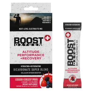 Boost Oxygen® Next Level Hydration Packet – Mixed Berry 6 Pack | Altitude Performance & Recovery | Healthcare Drink with Bicarbonate Super Blend & Electrolytes for Optimal Hydration Beverage