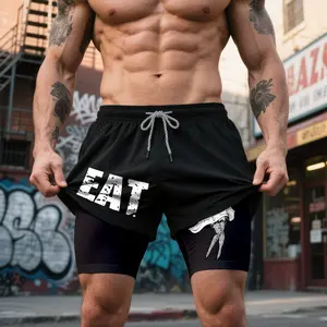 Unisex Ghost Girl Funny Slogan 2 Layer Athletic Workout Shorts