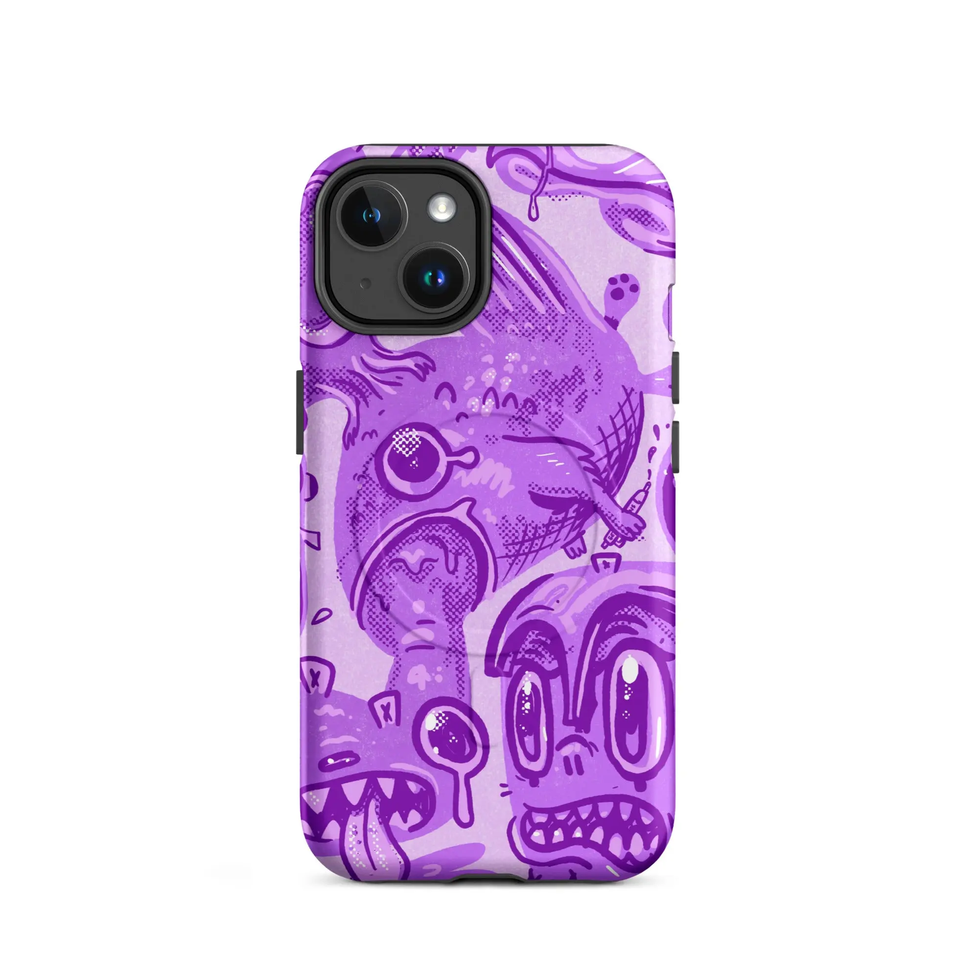 BearBrains Psychedelic Dreams iPhone Case - Purple Swirls MagSafe Tough