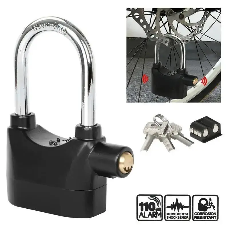 1/2pcs Anti-Theft Alarm Padlock with Lock Hasps, Aluminum alloy material，110dB Loud Siren, Heavy Duty Weatherproof Security Lock, Key/Combination Access, Vibration-Triggered Alarm for Bikes, Gates, Outdoor Use