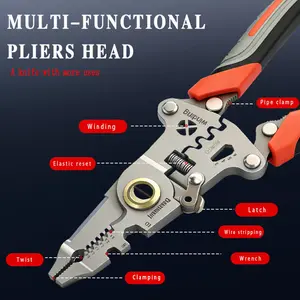 Multifunctional Foldable Wire Stripper Pliers, Durable Steel Construction, Ideal for Home & Industrial Repair, Easy Carry Design