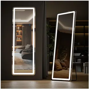 71"x26" LED Full Length Mirror with Aluminum Frame and Polished Glass for Bedroom