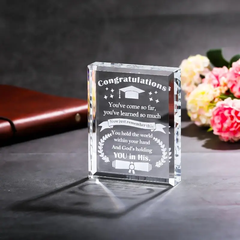 College Graduation Gifts for Him Her High School Cool Class of  Crystal Keepsake Masters Degree or Phd Graduation Gifts for Women Men Nurse Friends Son Congratulations Gifts