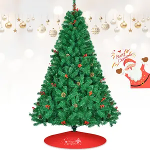 National Tree Company Pre-Lit Artificial Full Christmas Tree, 7Feet PVC 1000 branches Green, Includes Stand/fruit