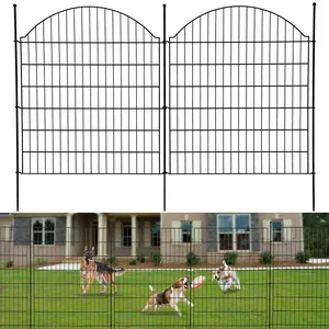 Garvee 10 Panels No Dig Garden Fence, 32 in (H) x 23.6 ft (L), Rustproof Metal Animal Barrier with Ground Stakes for Garden, Patio, Flower Bed Fencing and Borders