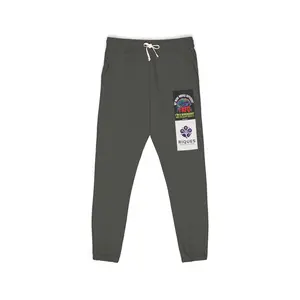 Sweatpants — Patchwork Floral 'Good Vibes' Fleece Joggers