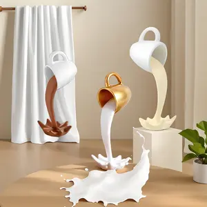 Resin 3D Floating Coffee Cup Ornament Unique Design Suspended Stand for Rimac Cups Lightweight Decorative Coffee Setup Accessory