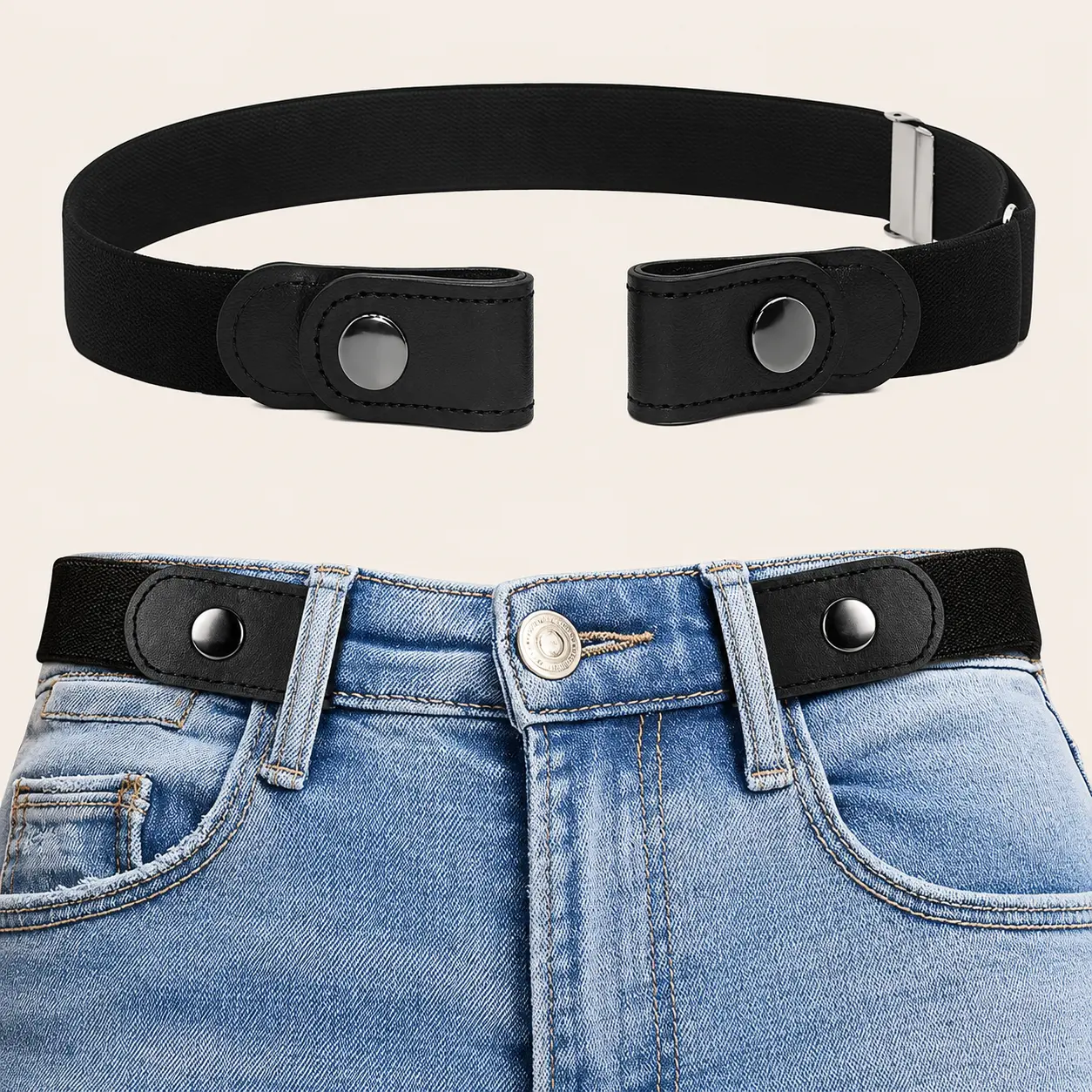 Traceless Invisible Elastic Belt Women's Belt Jeans Pants Men's Elastic Belt