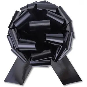 Large 12" Pull Bow, 2 count Gift Bow for Present, Wrapping, Bikes, Appliances, Christmas, Parties, Decorations on Tables (Black)