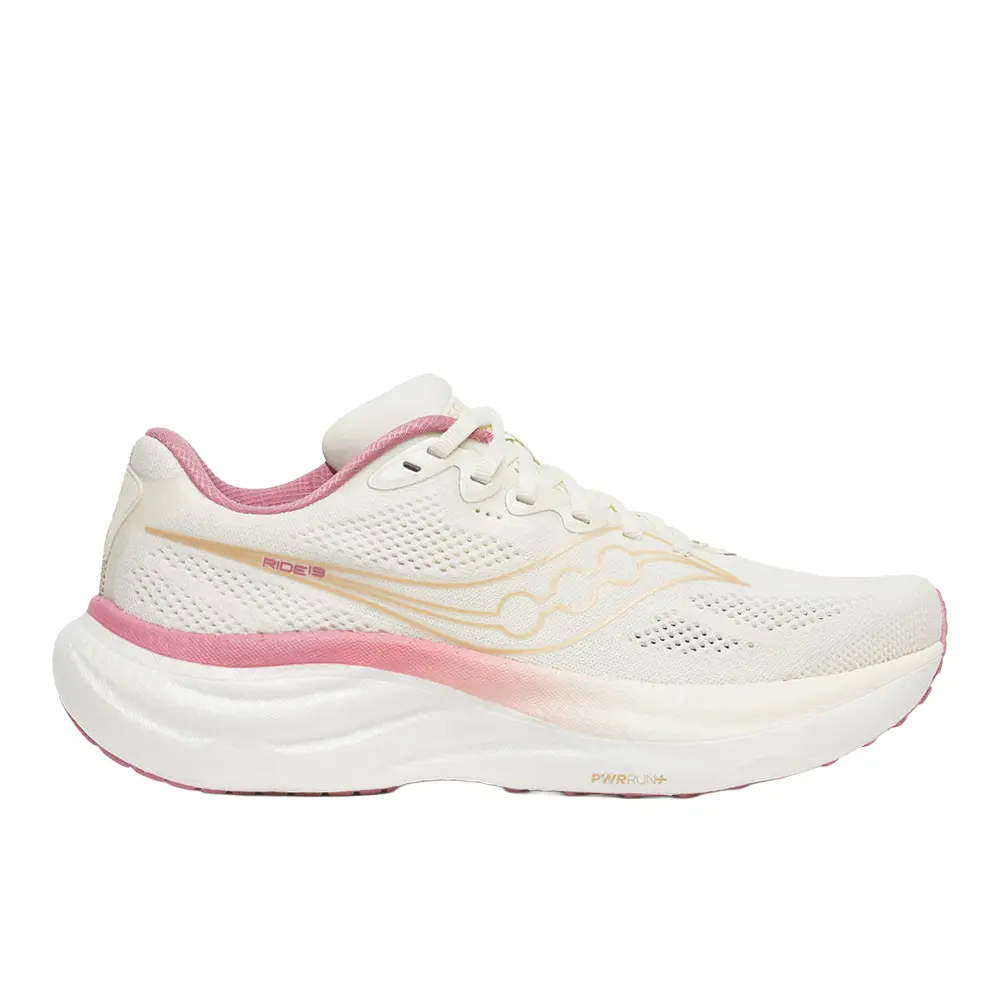 Saucony Womens Ride 19 Running Sneakers Shoes - Off White