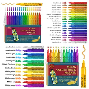 12/18pcs Ultra Metallic Paint Markers Set, Sparkling Metal Glitter Markers, Art Pen Marker, Perfect for Stone Painting and DIY Art Crafts