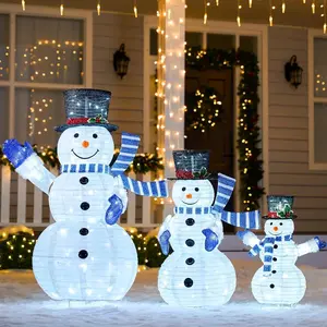 Set of 3 Christmas Collapsible Snowman Decoration