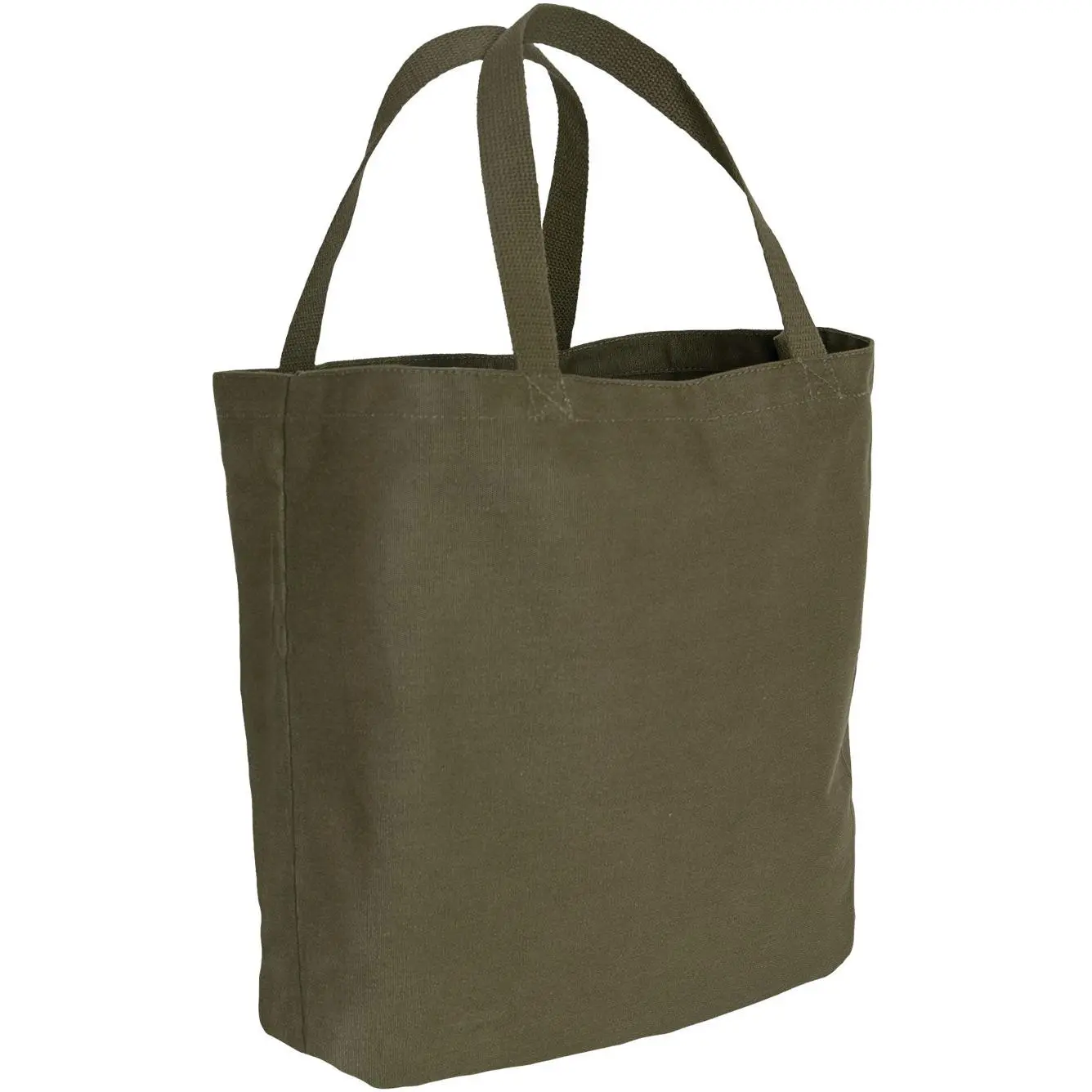 Olive Drab - Heavyweight Cotton Canvas Solid Tote Carry Bag