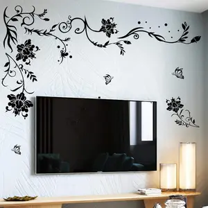 & Butterflies Wall  - DIY Black & Floral Wall Stickers for Bedrooms & Living Rooms