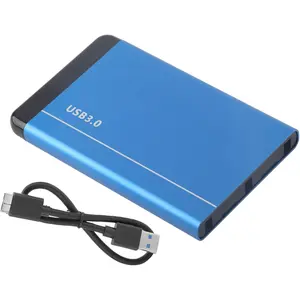 External Hard Drive Enclosure, USB 3. 0 Interface 2. 5 Ssd Enclosure 2. 5In Aluminum Alloy External Hard Drive Case Supports 8TB Capacity for SATA SSD with Data Cable Box Portable