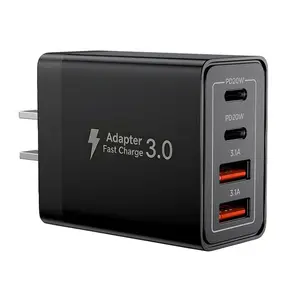 4 Ports Quick Charge 3.0 USB C Fast Charger Wall Multi Port Adapter Type C PD Fast Charging Mobile Phone Charger For iPhone 17/16/15/14/13/12/Pro Max/for iPhone 17 Air