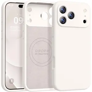 Magnetic for iPhone 17 Pro Max Case [Compatible with Magsafe] [Premium Silicone Satin-Smooth Touch] Slim Shockproof Anti-Scratch Microfiber Lining Case, 6.9 inch, Stone