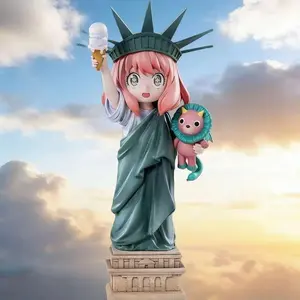 19cm Spy×Family Anya Forger Statue Of Liberty Anime Girl Action Figure Model Statue Collection Desktop Decoration Ornament Toys