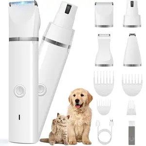 Rechargeable Pet Hair Trimmer, 1 Set Pet Grooming Kit, Grooming Accessories, Grooming Trimming Tool, Low Noise Paw Trimmer, Quiet Nail Grinder Shaver for Cats and Other Pets