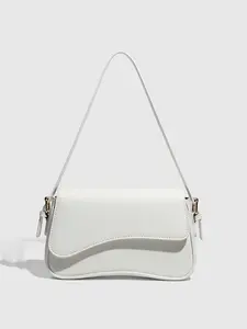 Women's Solid Color Hand Shoulder Bag, Fashionable PU Leather Crossbody Bag for Daily Used, Casual Trendy Versatile High-quality Casual Commuter Bag, Casual Trendy Purses, Handbag Shoulder Purse