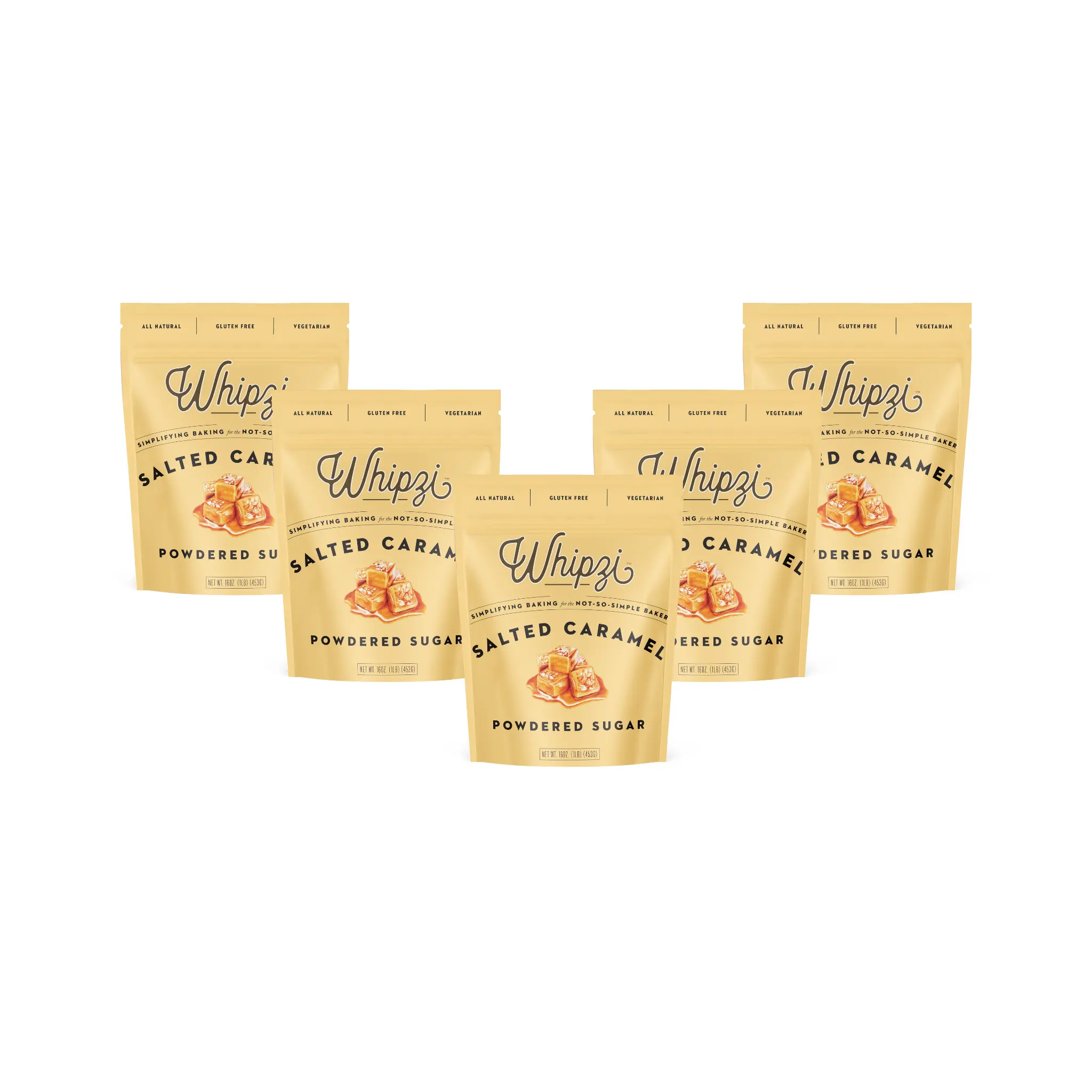 Whipzi Limited Edition Salted Caramel Flavor Powdered Sugar Bundle