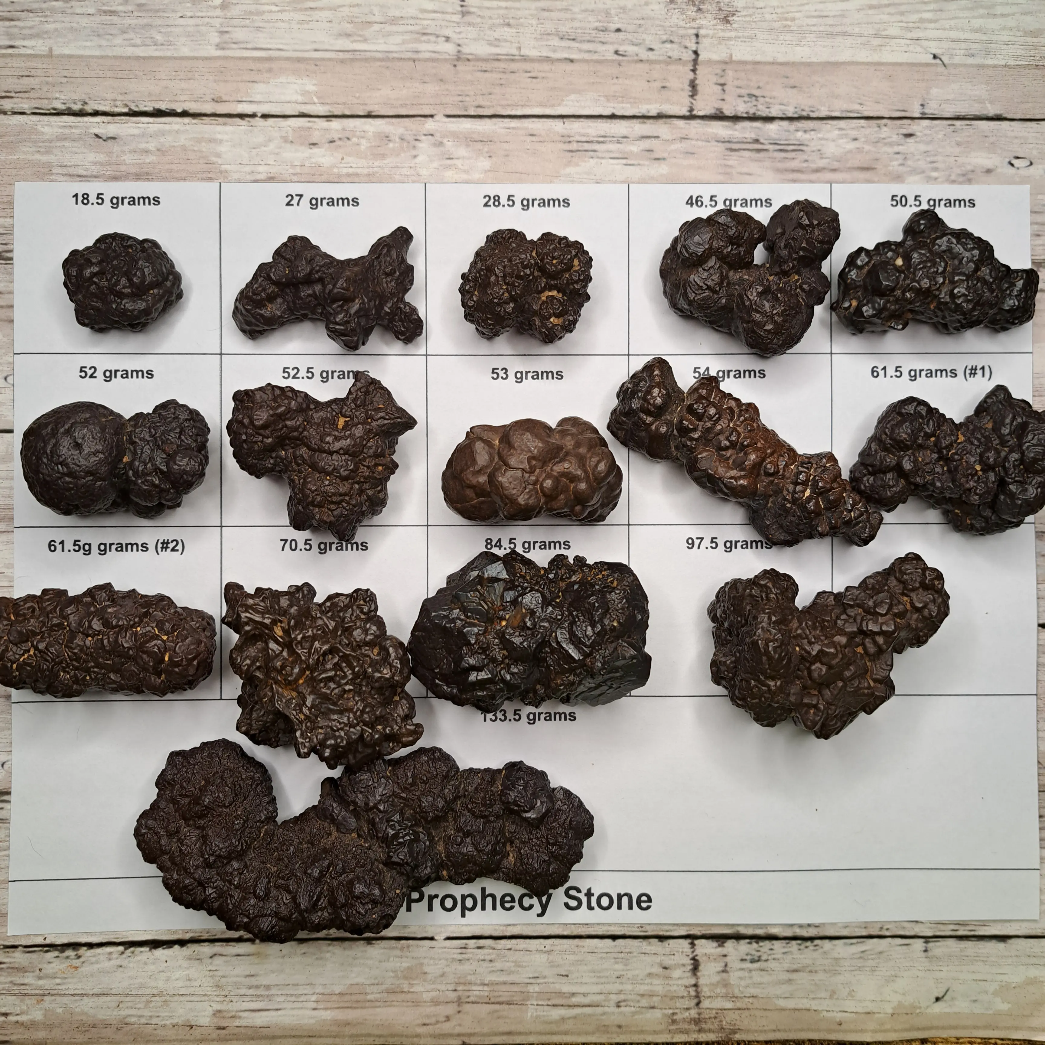Prophecy Stones  15.5g to 133.5g