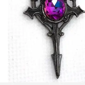 Brown leather cross necklace