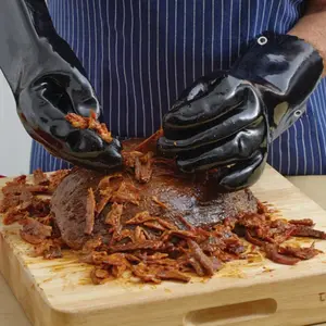 Insulated BBQ Gloves - Heat Resistant, No Stiff for Grill/Cooking/Pit, Grilling & Meat Gloves, Smoker Accessories