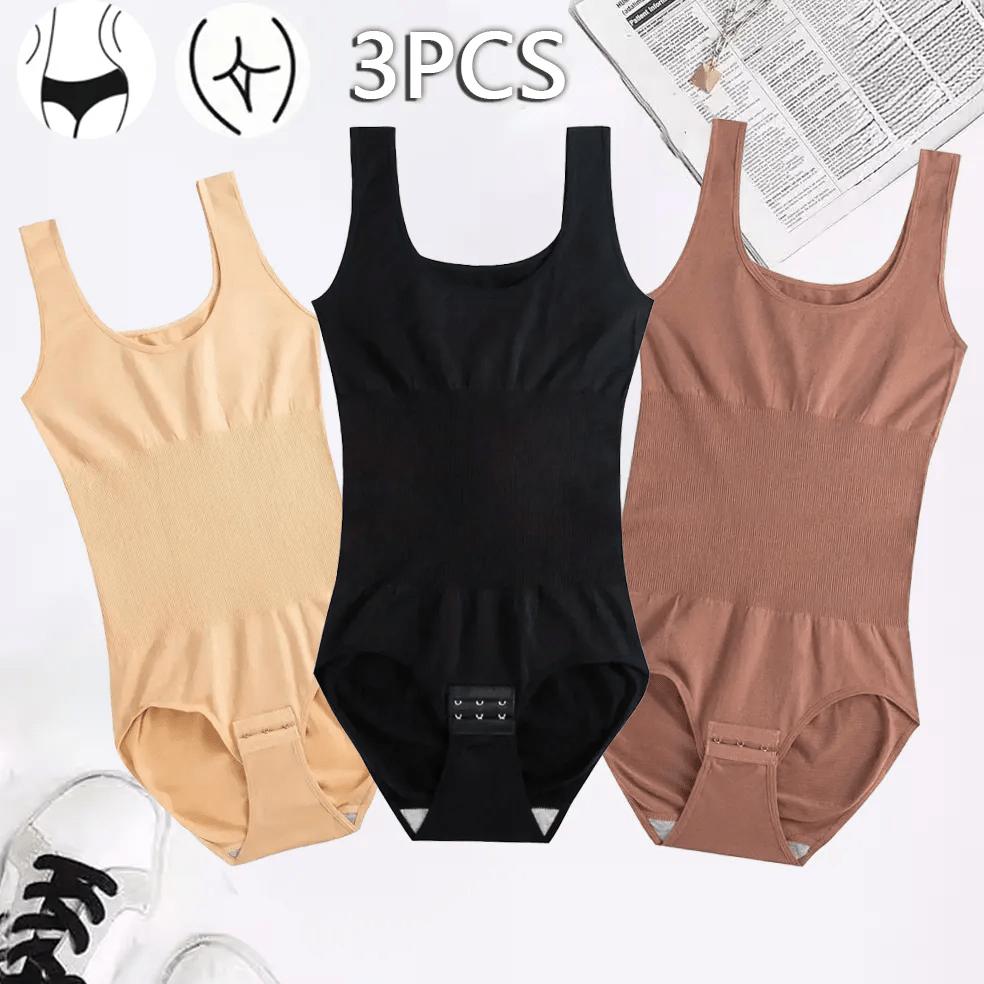 3pcs High Elastic Bodysuit Women Shapewear Corset Body Shaper Modeling Underwear Tummy Control Panties Briefs for All Seasons