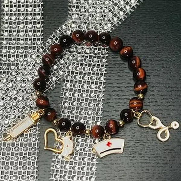 Nurse Life * Red Tiger Eye Beads
