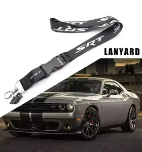 SRT Lanyard Neck Straps for Dodge Challenger Charger Durango Jeep Grand Cherokee Chrysler 300 SRT Hellcat - Black Keychain Lanyard