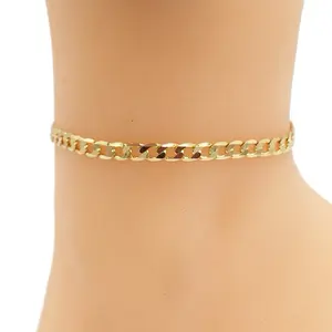 9" 14K Gold Plated Anklet - Simple Design Chain Jewelry Accessory
