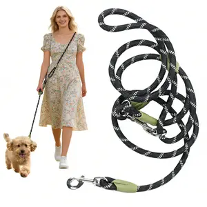 Hands-Free Dog Leash , Multifunctional Crossbody Dog Running Leash for Hiking Training Hands-Free Pet Rope for Small Medium Large Dogs Heavy-Duty Reflective Pet Walking Belt