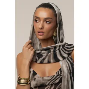 Brown Zebra Print Shadow Safari Scarf