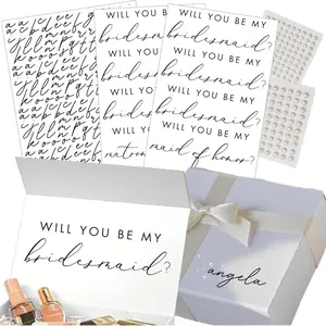 Personalized Will You Be My Bridesmaid Sticker with Name  Decal Vinyl Proposal Decal Custom Name  DTF Transfer for Bridesmaids Box Bridal Shower Wedding Bachelorette Party