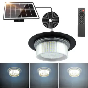 Solar Shed Light Pendant Lights,Waterproof Indoor Outdoor Rotation Design with Motion Sensor for Barn, Patio,Shed, Chicken Coop, Gazebo, Garage
