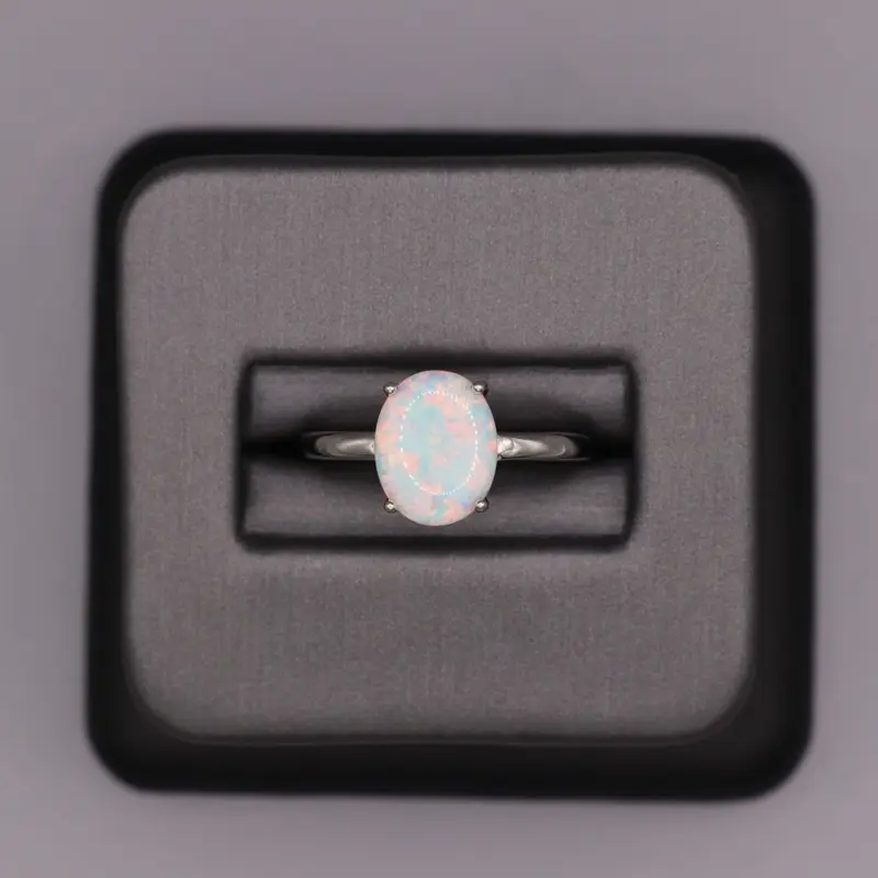 Sterling Silver Stone Ring - Oval Opal Sterling Silver Stone Ring - Oval Opal