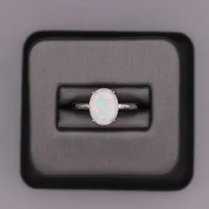 Sterling Silver Stone Ring - Oval Opal Sterling Silver Stone Ring - Oval Opal