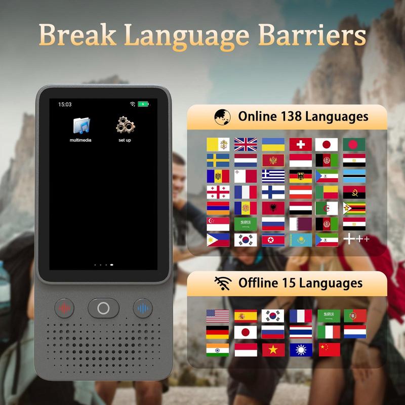 2026 Newest Portable Al Language Translator Device | No Additional Charges | Translation Does Not Require a Signal Source | Translate 138 Languages with WiFi | Translation Multi-Language Touchscreen Translator